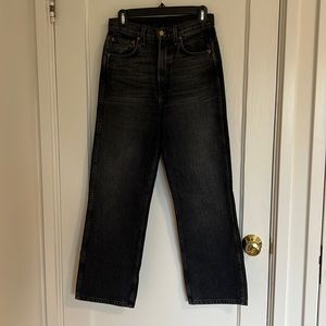 B Side Jeans Plein Relaxed Straight Stil Jeans in Black
